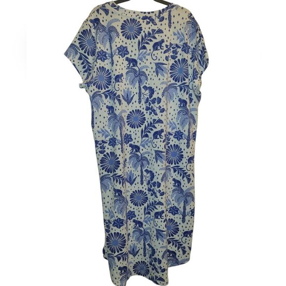 THE CATS PAJAMAS Palmera Pima Knit Short-Sleeved Sleep Shirt M - Picture 5 of 5